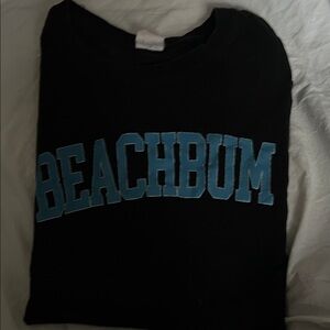 Black 'Beachbum' Graphic T-Shirt